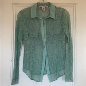 Lace Button Up Shirt